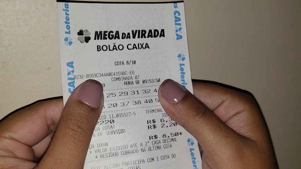 Comprovante de aposta da Mega-Sena